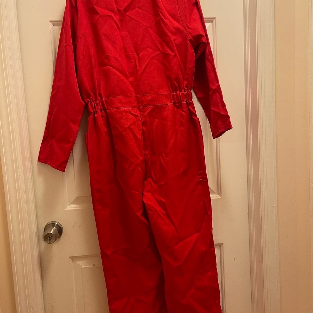 Red jumper suit